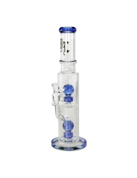 Bong with Double Percolator "Blue Hour" - Black Leaf