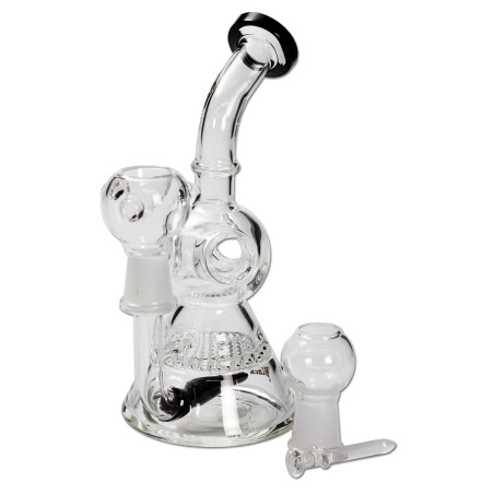 Glass Bong for herbs and extracts - black leaf