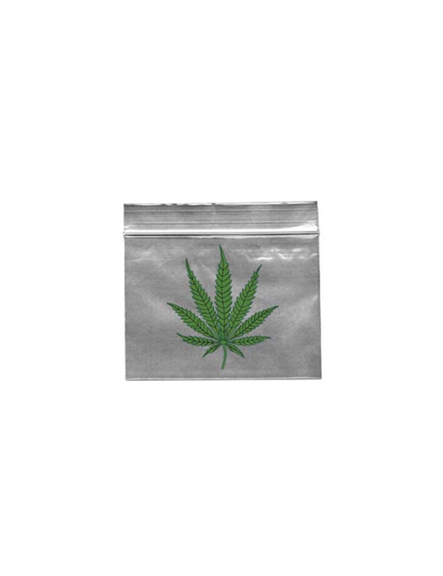 Zip bag with hemp leaf