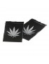 Black zip bag with leaf Cannabis♪