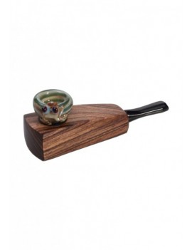 Wooden pipe with brazier beast