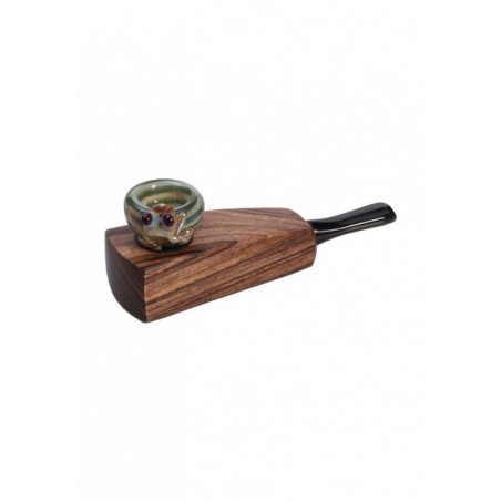 Wooden pipe with brazier beast