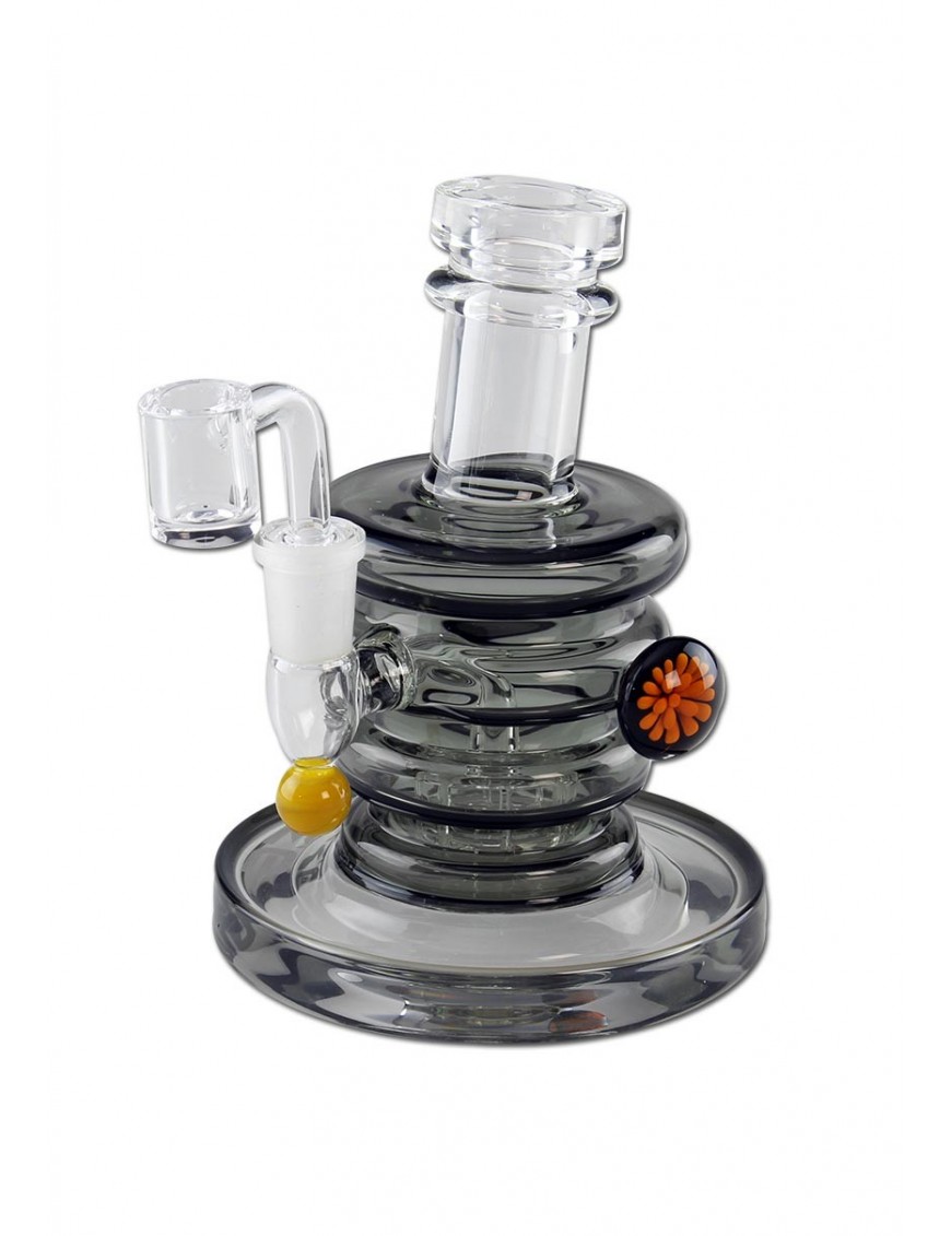 Glass Oil Bong Drum Perco with Banger - Blaze Glass