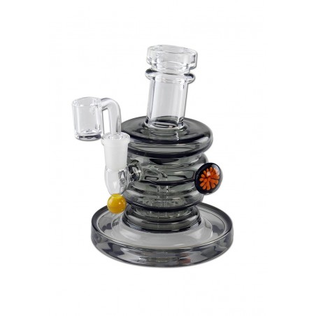Glass Oil Bong Drum Perco with Banger - Blaze Glass
